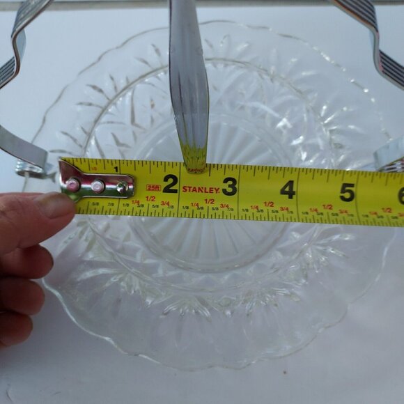 Vintage Glass Chrome Stainless Seafood Serving Set Detachable Handle Japan NIB - Picture 6 of 10